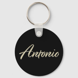Antonio Name Whitegold Button Schlüsselger Schlüsselanhänger