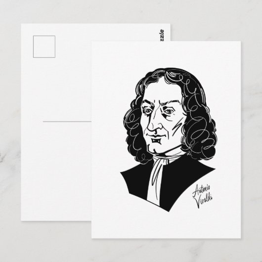 Antonio Vivaldi Postkarte (Vorne/Hinten)