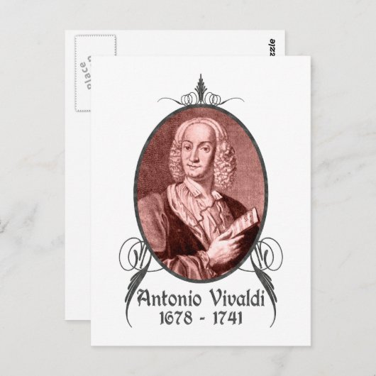 Antonio Vivaldi Postkarte (Vorne/Hinten)