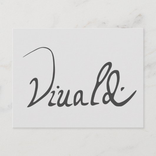 Antonio Vivaldi Signature Postkarte (Vorderseite)