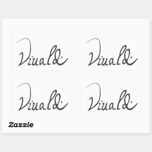 Antonio Vivaldi Signature Rechteckiger Aufkleber (Blatt)