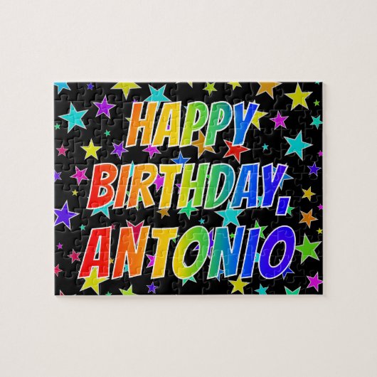 "ANTONIO" Vorname, Spaß "GLÜCKLICHER GEBURTSTAG" Puzzle (Horizontal)
