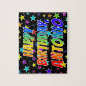 "ANTONIO" Vorname, Spaß "GLÜCKLICHER GEBURTSTAG" Puzzle (Vertikal)