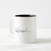 Antonov 225 Mryia Ukraine Jumbo Jet Cargo Airplane Zweifarbige Tasse (Vorderseite Links)