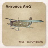 Antonov An-2-Glass-Untersetzer Rechteckiger Pappuntersetzer (Vorderseite)