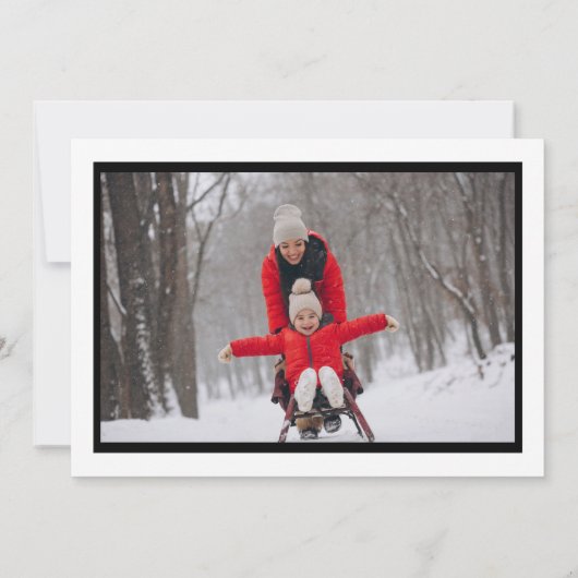 ANTORA Minimal Mountain Pine Foto Weihnachtskarte Einladung (Rückseite)