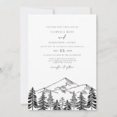 ANTORA Moderne Hochzeit des Schwarz-weißen Pinieng Einladung (Vorderseite)