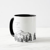 ANTORA Schwarz-Weiß-Gebirge Hochzeitsnamen Tasse (Vorderseite Links)