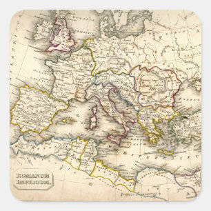 Antquie Karte des antiken Römischen Quadratischer Aufkleber