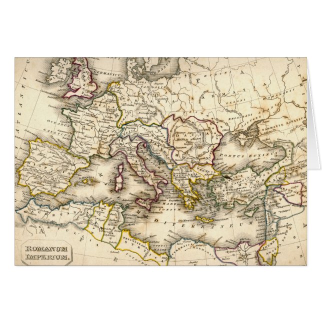 Antquie Karte von altem römischem (Vorderseite (Horizontal))