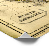 Antquie Map von Nordamerika Poster (Ecke)