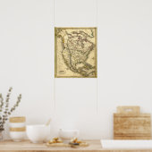 Antquie Map von Nordamerika Poster (Küche)
