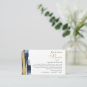 Antrag auf Erstattung | Abstraktes Gold Blue Braut Begleitkarte (Stehend Vorderseite)