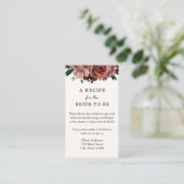 Antrag auf Herbst-Burgund-Floral-Bridal-Rezept Begleitkarte (Stehend Vorderseite)