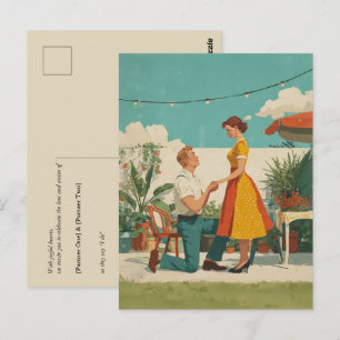 Antrag im Vintage-Garten-Moment Postkarte