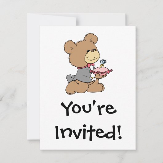Antrag oder Ringträger-Teddybär-Design Einladung (Vorderseite)