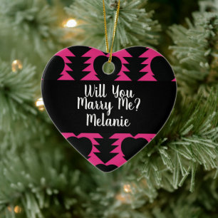 Antrag Ornament- Wirst du Schwarz Weiß Trib heirat Keramik Ornament