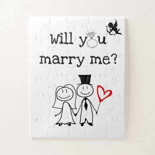 Antrag-Puzzlespiel mit "heiraten Sie mich?" Text Puzzle (Vertikal)