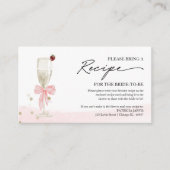 Antragsformular für Champagner-Brautparty Begleitkarte (Vorderseite)