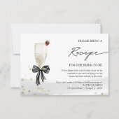 Antragsformular für Champagner-Brautparty Einladung (Vorderseite)