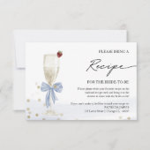 Antragsformular für Champagner-Brautparty Einladung (Vorderseite)