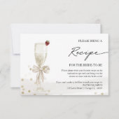 Antragsformular für Champagner-Brautparty Einladung (Vorderseite)