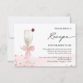Antragsformular für Champagner-Brautparty Einladung (Vorderseite)