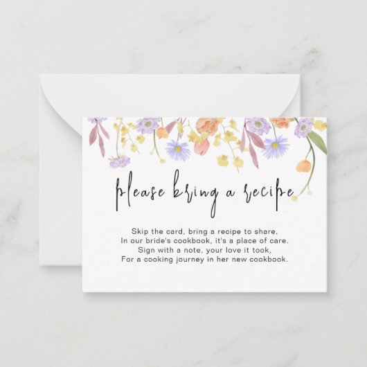 Antragsformular für das Brautparty Wildblume Mitteilungskarte (Vorderseite)