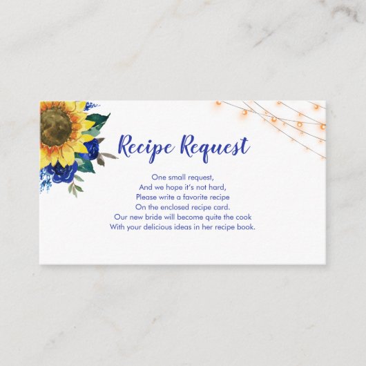 Antragsformular für Sonnenblumen Blue Rose Umschli Begleitkarte (Vorderseite)