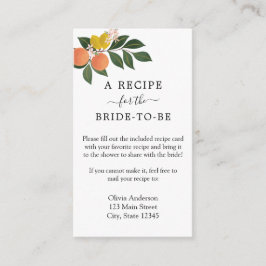 Antragskarte für Citrus-Brautparty Begleitkarte