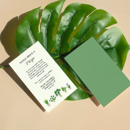 Antragskarte für gepunktete Pflanze Brautparty Begleitkarte