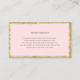 Antragskarte für Rosa und Gold Glitzer Visitenkarte