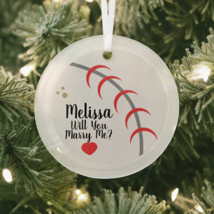 Antragsschmuck - Wirst du mich heiraten Sport Ornament Aus Glas