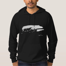 "Antrieb 350Z" weiße Silhouette Hoodie