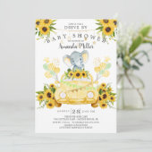 Antrieb durch eine neutrale Babydusche Einladung (Stehend Vorderseite)