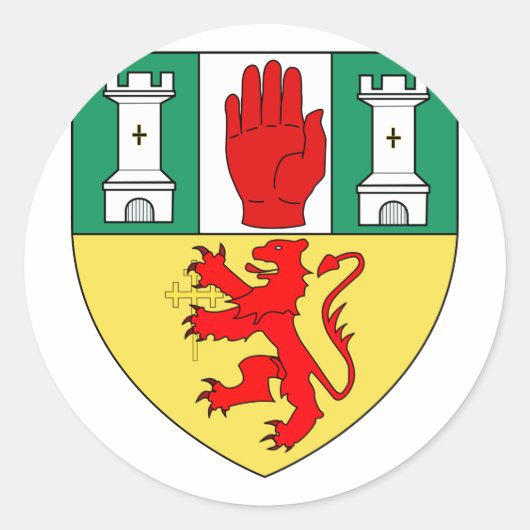 Antrim arms, Irland Runder Aufkleber (Vorderseite)