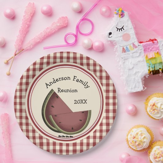 Ants and Watermelon Picnic Pappteller (Party)