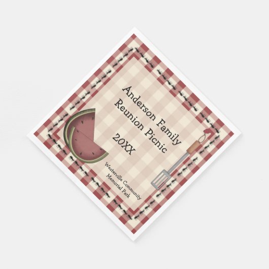 Ants and Watermelon Picnic Serviette (Ecke)