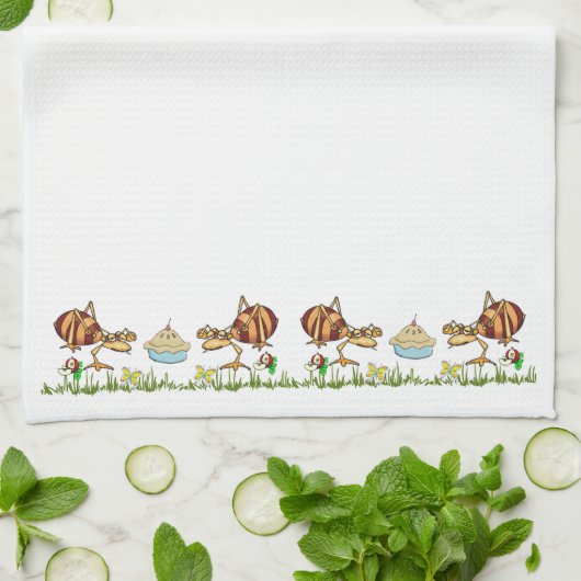 Ants Apple Pie Grass Floral Küche Handtuch (Gefaltet)