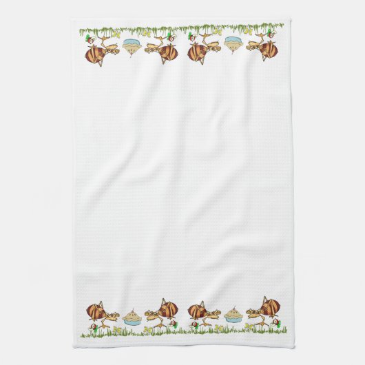 Ants Apple Pie Grass Floral Küche Handtuch (Vertikal)