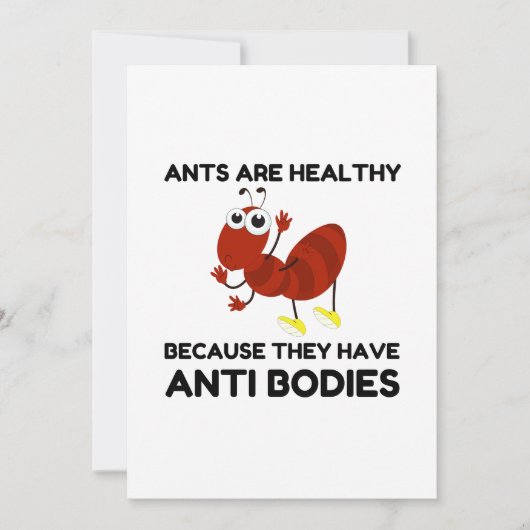 ANTS HEALTHY ANTI KÖRPERN JOKE CARTOON DANKESKARTE (Vorderseite)