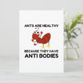 ANTS HEALTHY ANTI KÖRPERN JOKE CARTOON DANKESKARTE (Stehend Vorderseite)