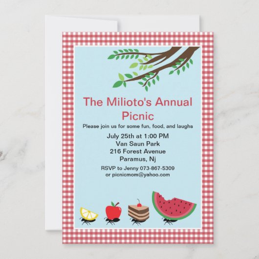 Ants-März bei Picnic-Einladung Einladung (Vorderseite)