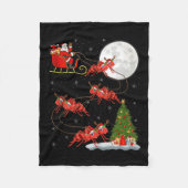 Ants Santa Sleigh Flying Funny Magical Christmas T Fleecedecke (Vorderseite)
