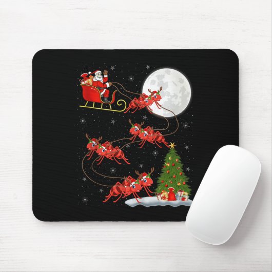 Ants Santa Sleigh Flying Funny Magical Christmas T Mousepad (Mit Mouse)