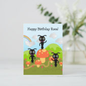 Ants wave Happy Birthday Postkarte (Stehend Vorderseite)