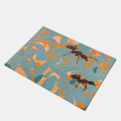 Ants with Blue flowers Autralian Flora Fußmatte (Schrägansicht)