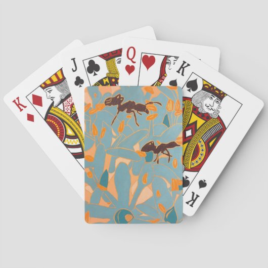 Ants with Blue flowers Autralian Flora Spielkarten (Rückseite)