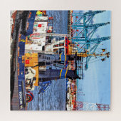 Antwerp, Belgium scenic foto with tugboat Puzzle (Horizontal)