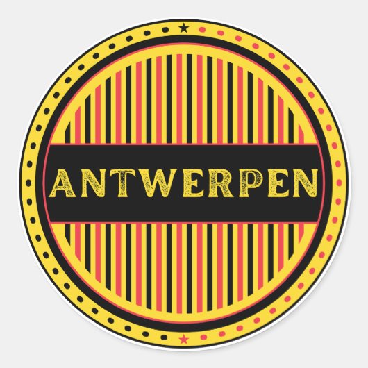 Antwerp City Pride Emblem – Belgian Identity Runder Aufkleber (Vorderseite)